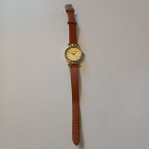 Anne Klein Women's Gold Tone Dial Brown Leather Band Watch AK/2366 WR 100FT